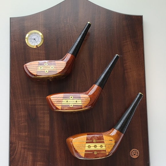 Arnold Palmer 3 golf club decorative plaque with c - Picture 2 of 10